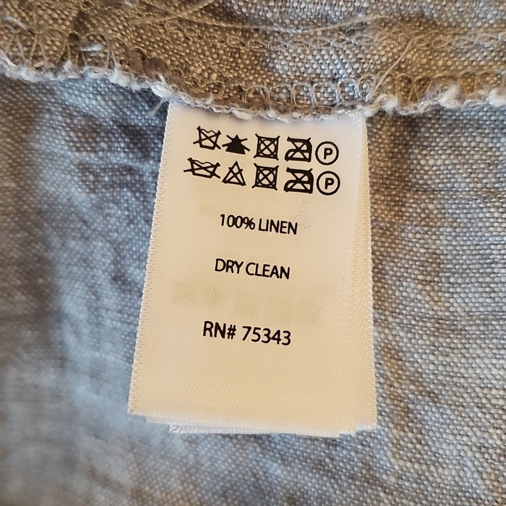 Tahari Women Medium Gray All Linen Open Front Blazer Suit Jacket Coat Pockets - Picture 8 of 8